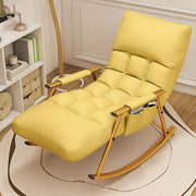 Yellow Ergonomic Reclining Rocking Chair for Adults – Comfy High Back Support
