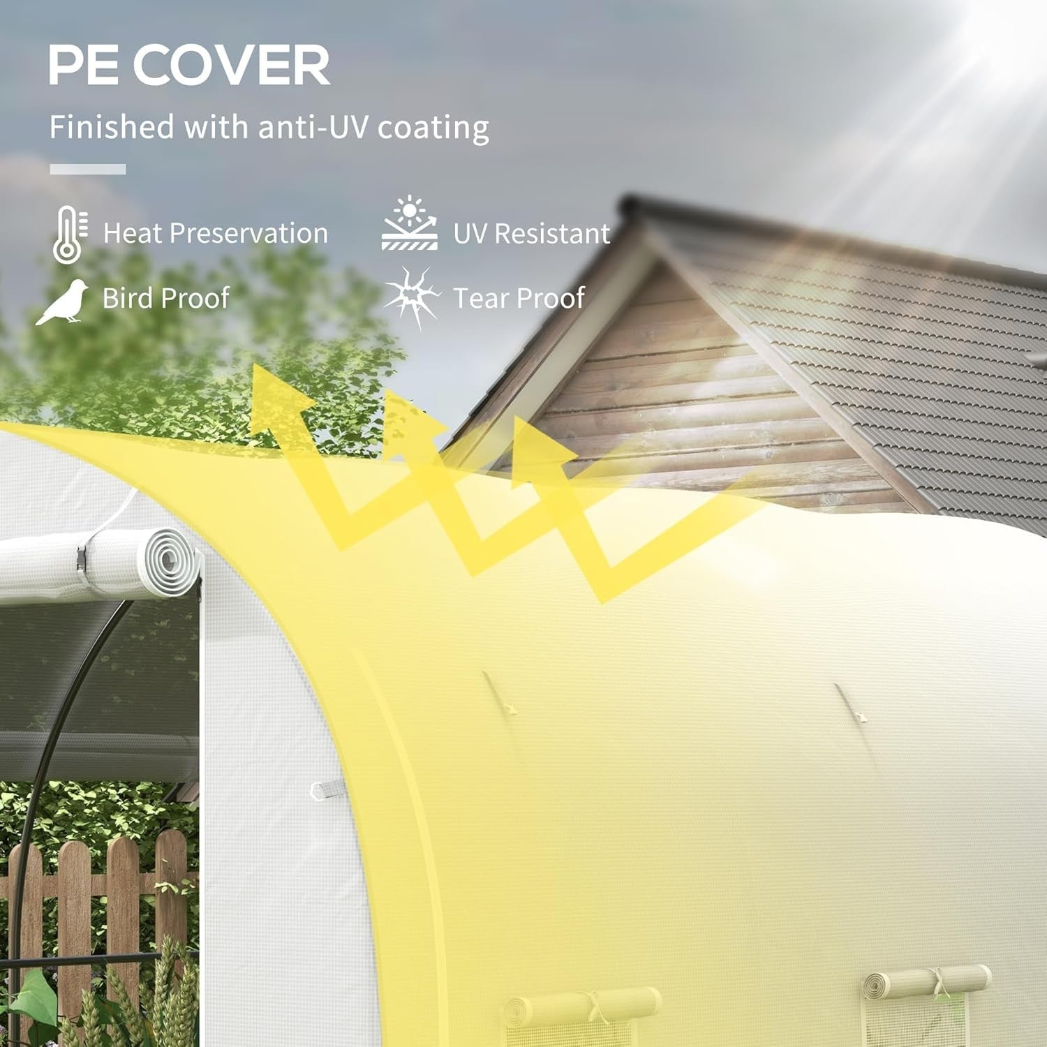 Heavy Duty Polytunnel Greenhouse | Reinforced PE Cover | Galvanised Steel Frame