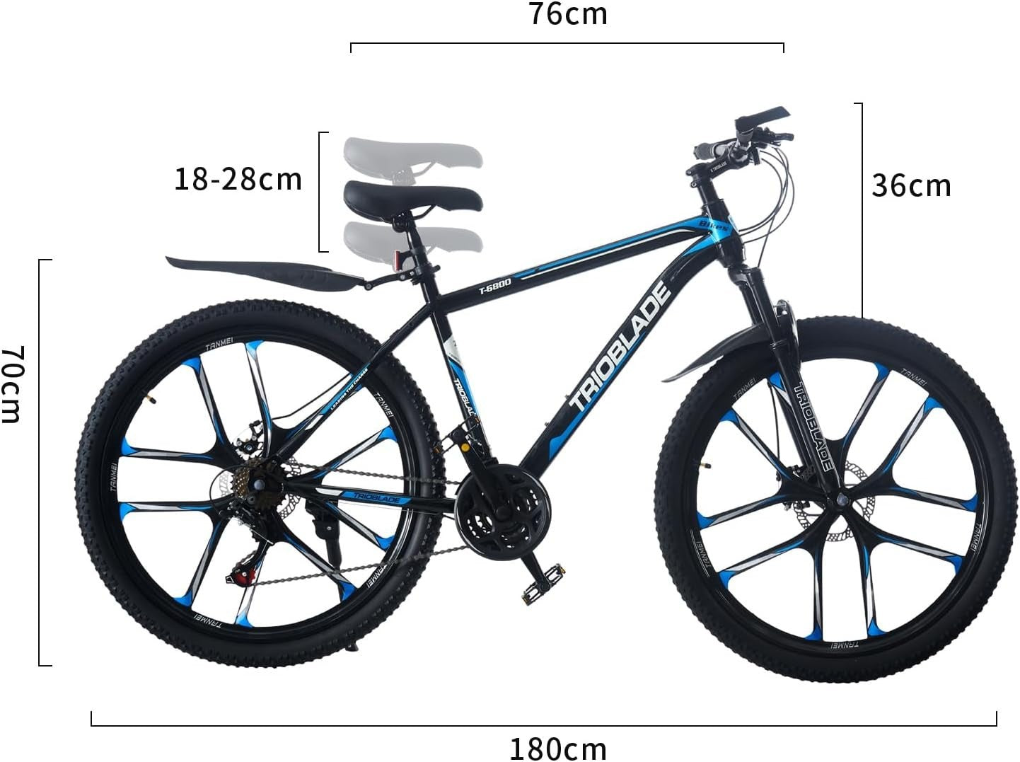 Mountain Bike 27.5" 21-Speed Dual Disc Brake Adult Durable Lightweight
