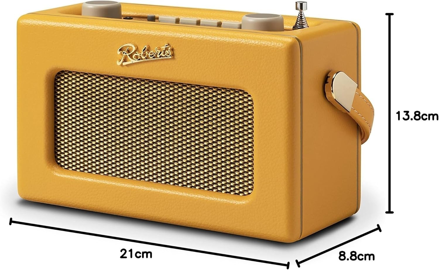 Portable DAB DAB+ FM Radio Bluetooth Retro Sunburst Yellow