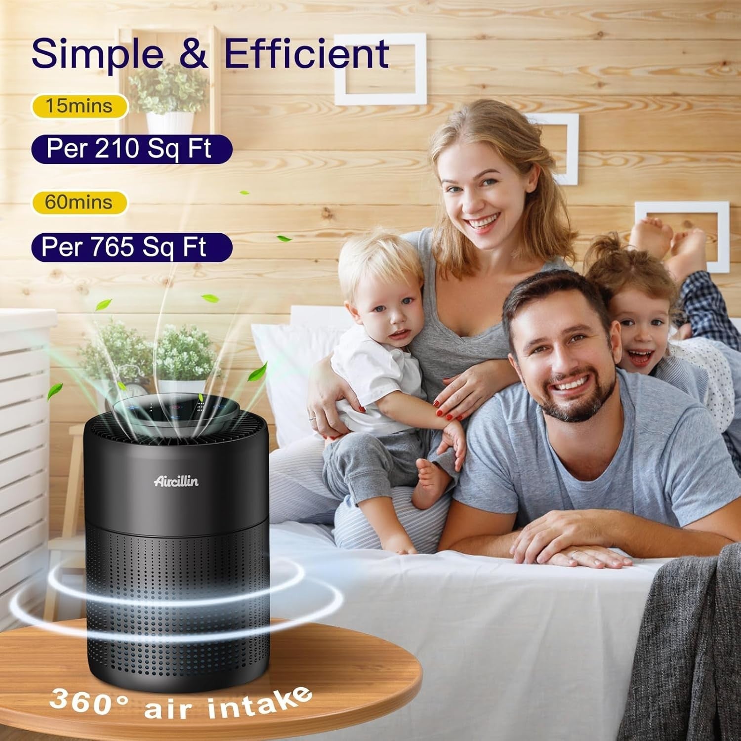 2 Pack HEPA Air Purifier Bedroom Quiet 24dB Pet Smoke Odour Night