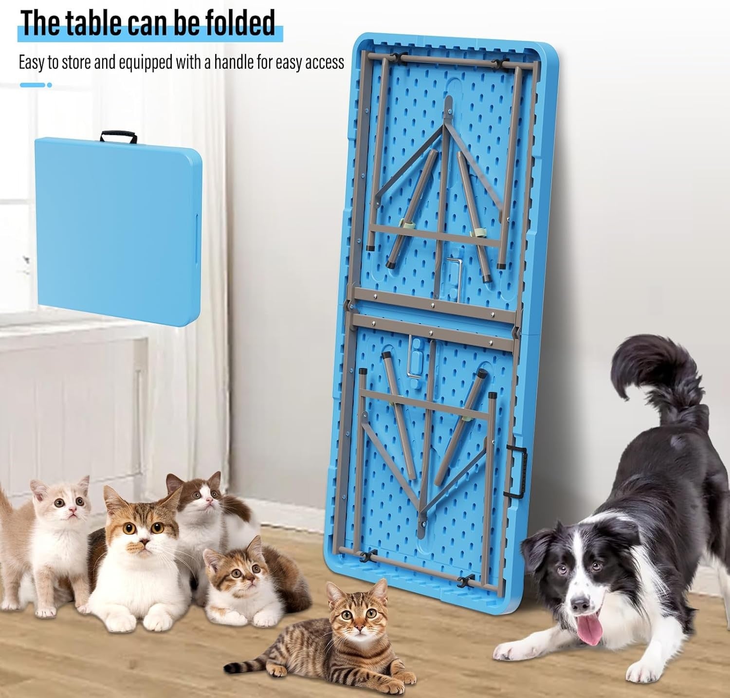 Dog Grooming Table 46'' Foldable Heavy Duty Non Slip Adjustable Arm Large Dogs