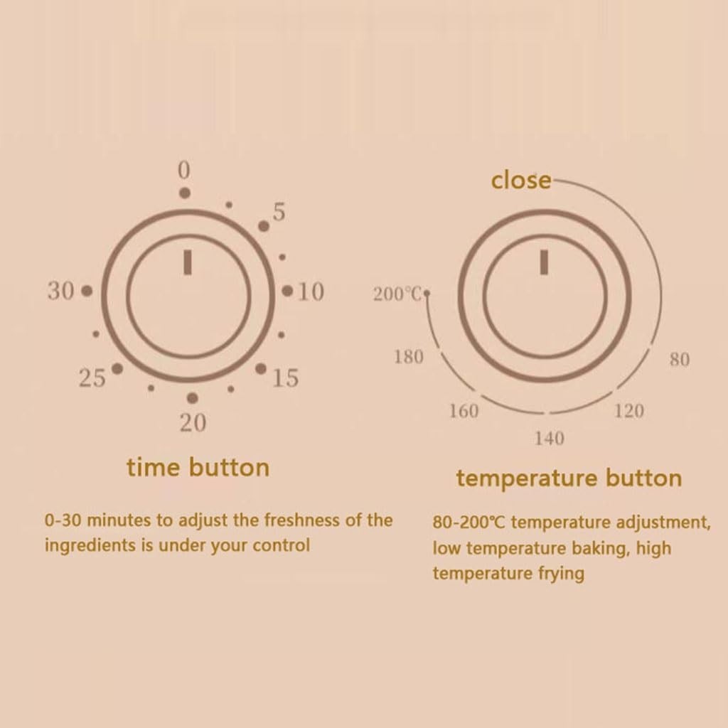 3.7L Air Fryer Oil Free Smart Multi Cooker Double Knob Pink