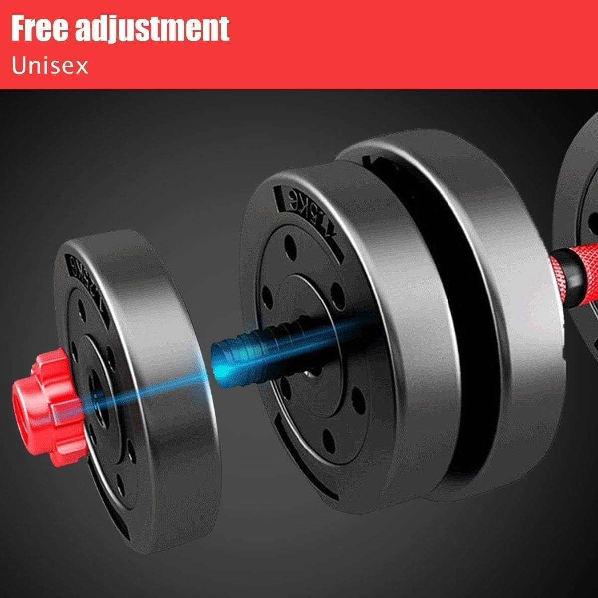 40kg Slide-On Free Weights Set Dumbbell Barbell Combo Home Training