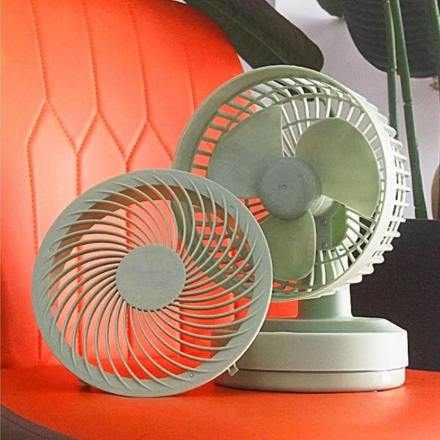 White Compact Desktop Fan – Silent 3-Speed Oscillating Mini Table Cooling Fan