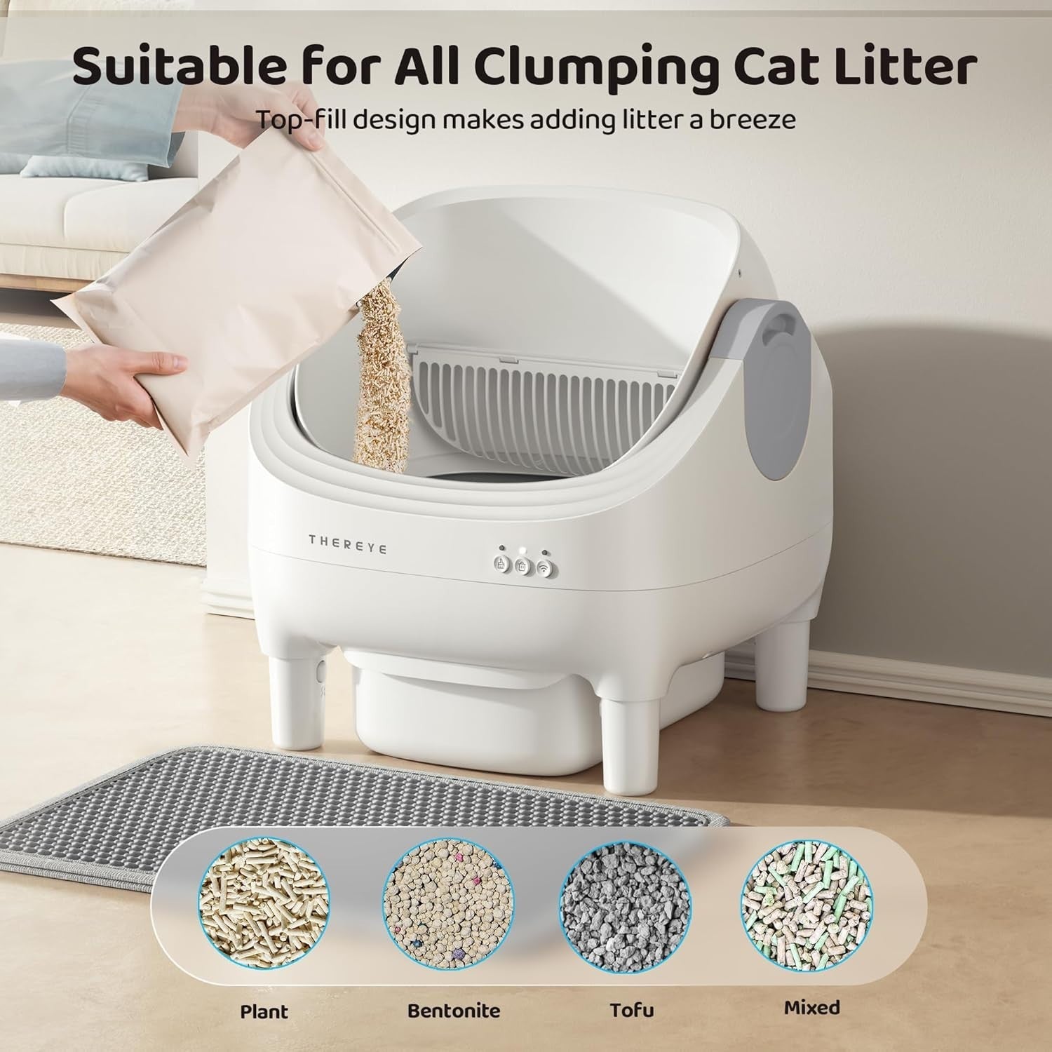 Automatic Self Cleaning Cat Litter Box App Control Quiet Multi Cat
