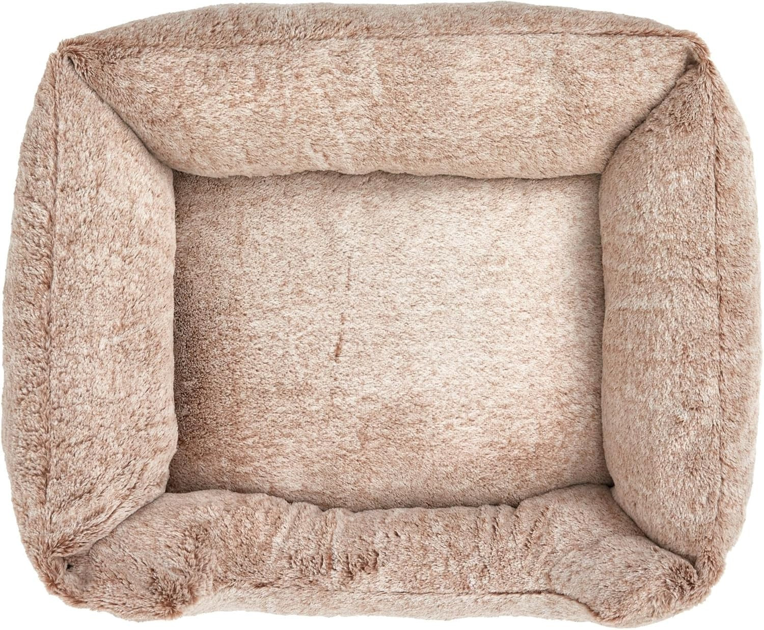 Medium Faux Fur Dog Bed 69x55x20cm Washable Non Slip Cream