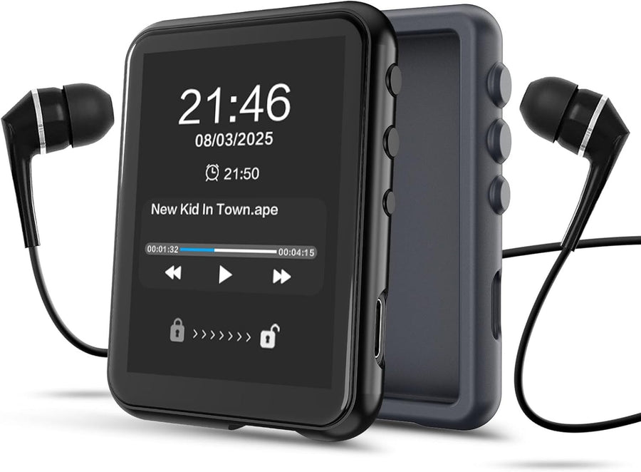 64GB Bluetooth 5.3 MP3 Player 2.4" Touchscreen FM Radio
