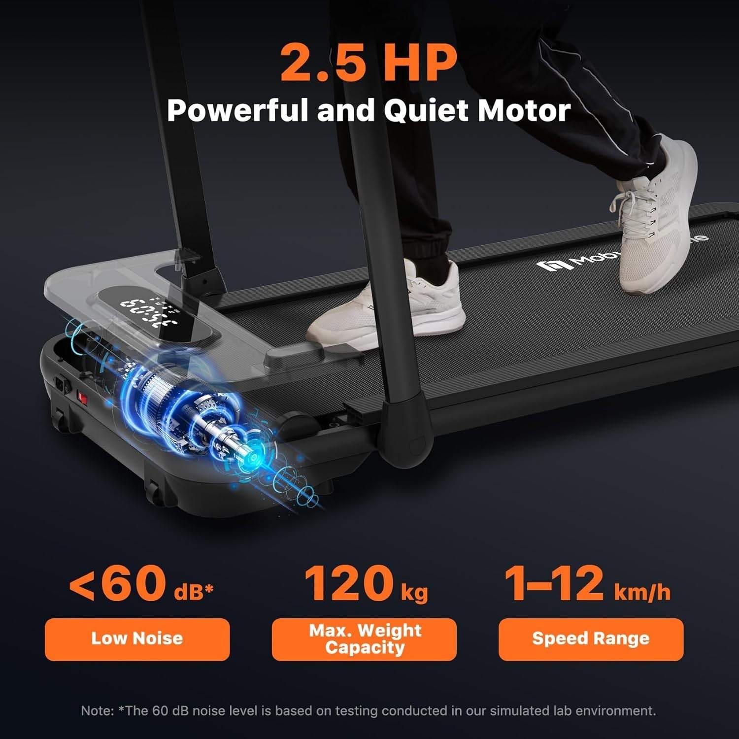 Foldable Under Desk Treadmill 3-in-1 Walking Jogging Running 12KM/H