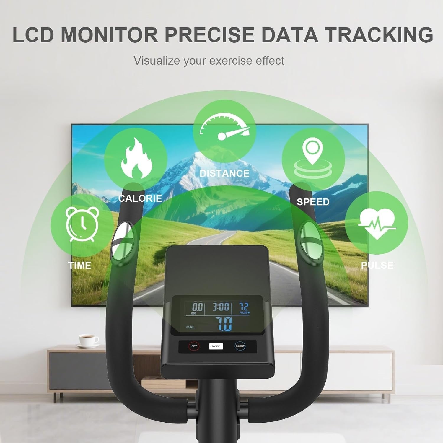 Magnetic Elliptical Cross Trainer 16-Level Quiet Home Gym Machine LCD Monitor