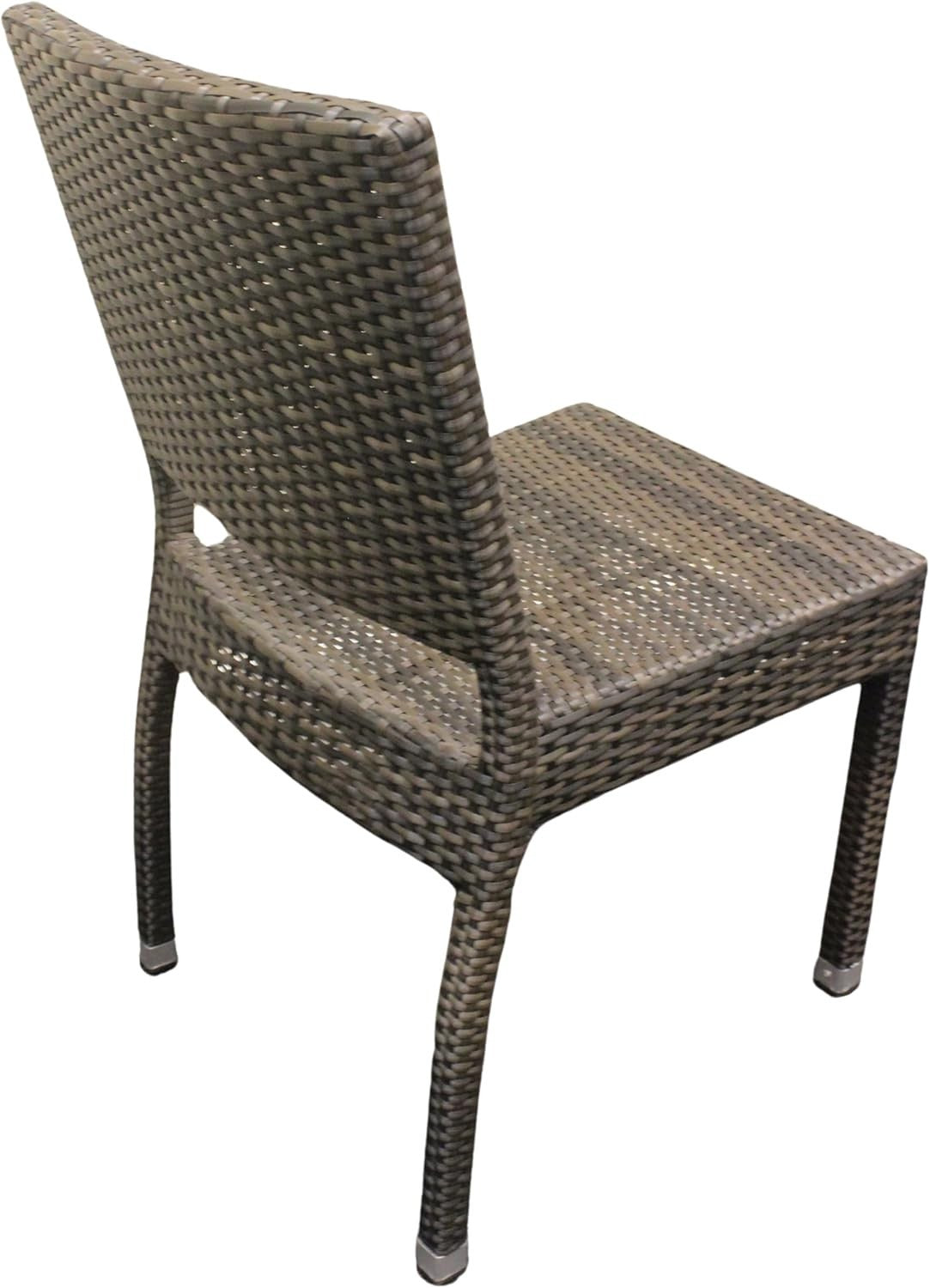 Stackable Rattan Garden Side Chair Patio Seating Commercial Outdoor Use