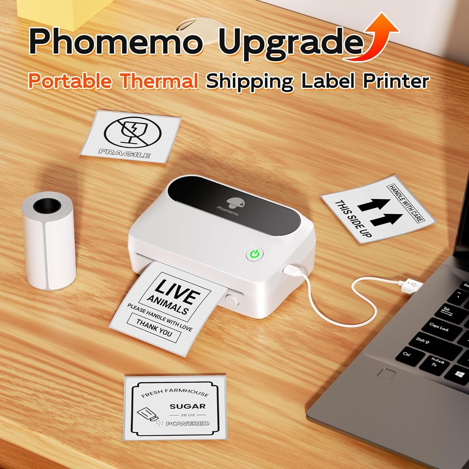 4x6 Shipping Label Printer Wireless Thermal Bluetooth 300DPI