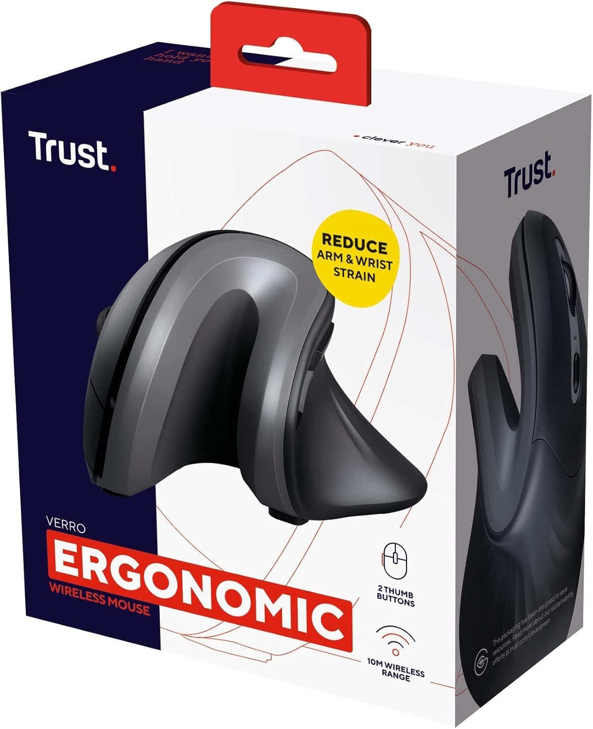 Wireless Vertical Ergonomic Mouse 60° 6 Buttons Adjustable DPI