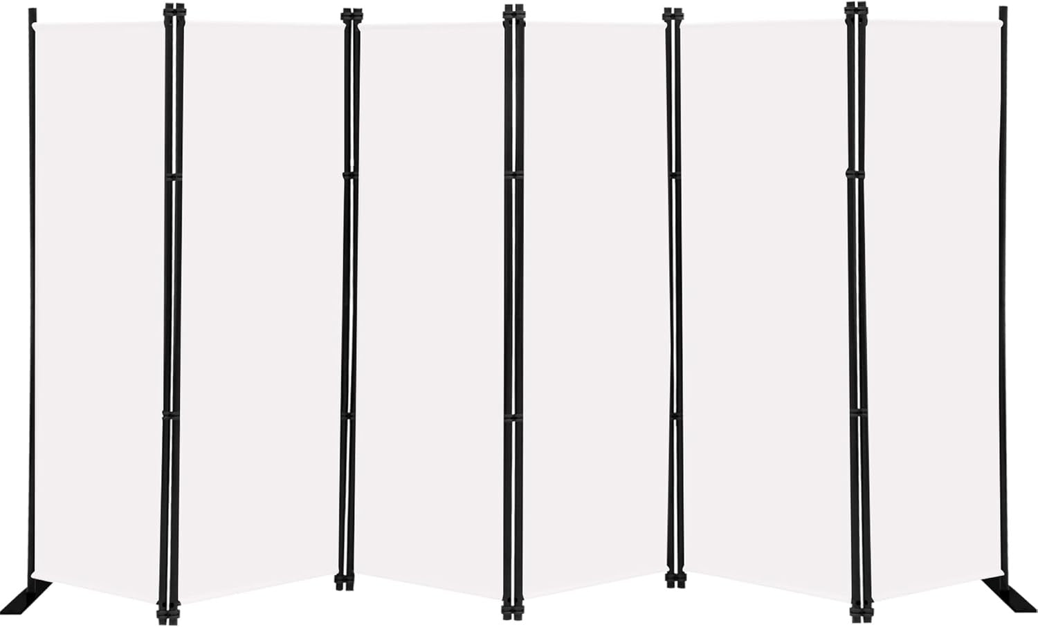 6 Panel Freestanding Room Divider Folding Privacy Screen 304x183cm White
