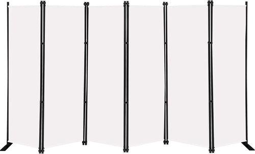 6 Panel Freestanding Room Divider Folding Privacy Screen 304x183cm White