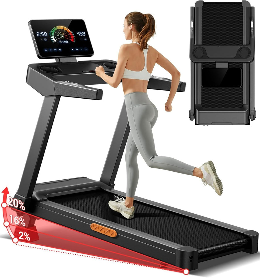 Foldable Treadmill 14KM/H 20% Incline 180KG Capacity LED Display