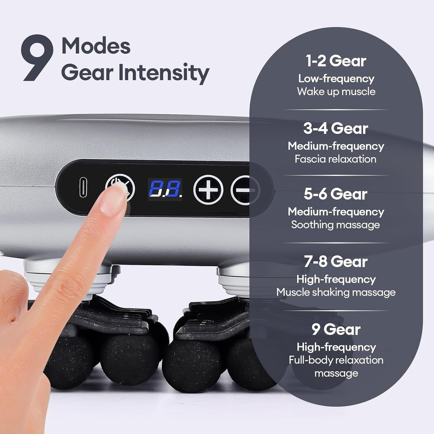 30 Head Deep Tissue Massage Gun Red Light Therapy Full Body Muscle Relief