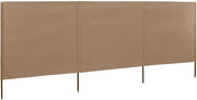 Taupe 3-Panel Wind Screen 400x120cm Outdoor Garden Privacy Divider Shelter