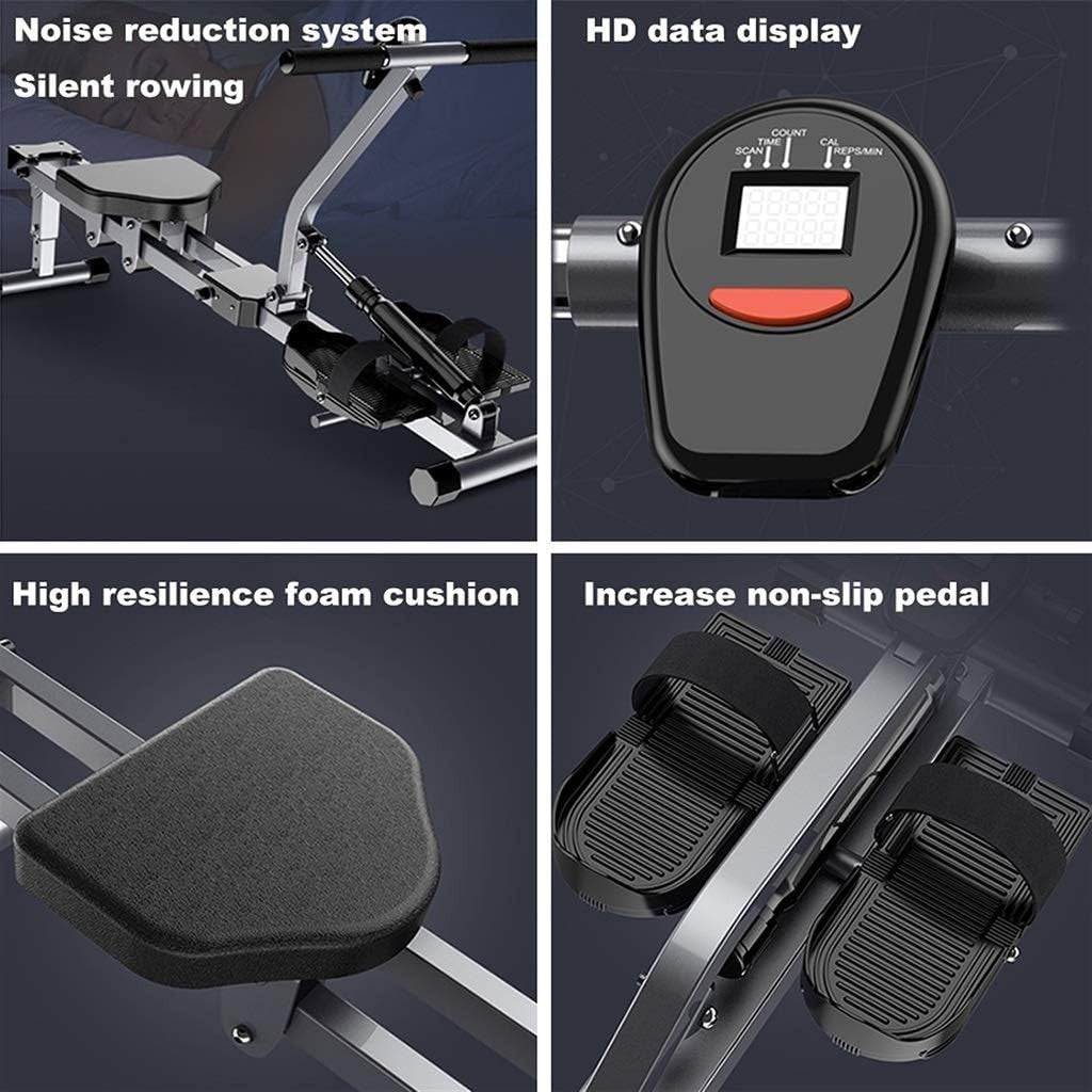 Foldable Water Rowing Machine Quiet Dual Rail LCD Home Gym Rower 120KG