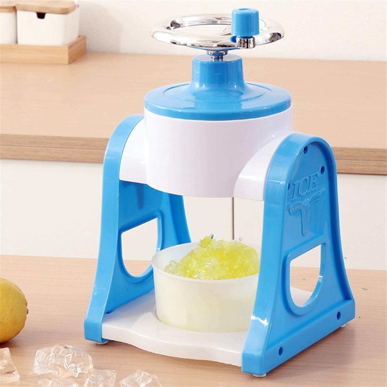 Manual Ice Crusher Snow Cone Maker Stainless Blade Shaved Ice Machine