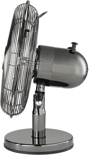 12" Metal Desk Fan – 3-Speed Chrome Finish Quiet Cooling for Home or Office