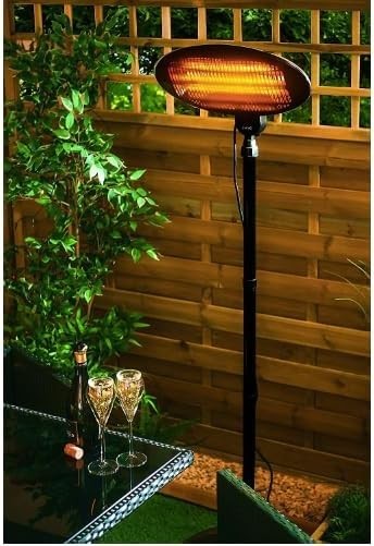Outdoor Electric Patio Heater 2KW Free Standing Adjustable Height Waterproof