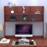 Wood Desktop Bookshelf Organizer | 7-Shelf Countertop Storage Hutch 70cm Brown
