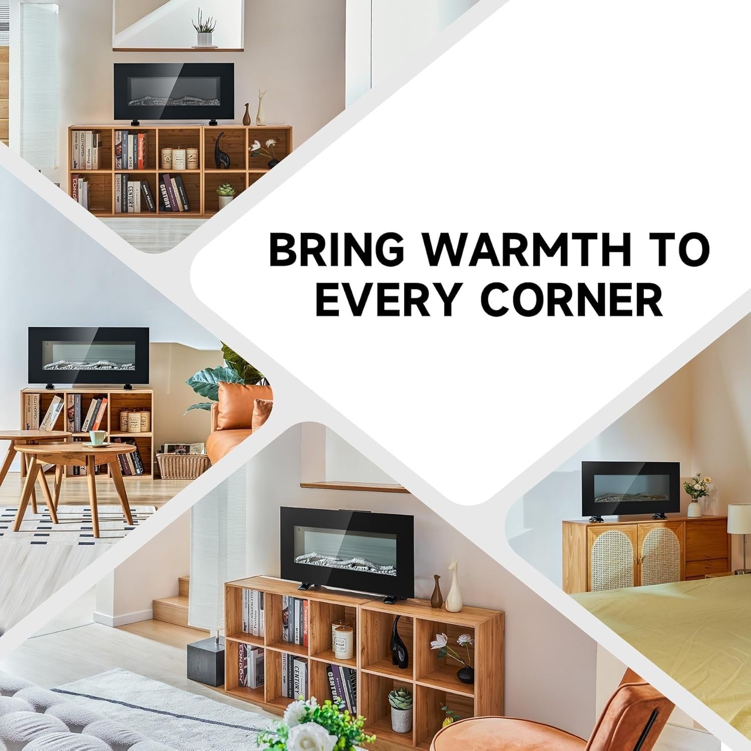 85cm Flat Electric Fireplace Freestanding Log Flame Heater w/ Remote