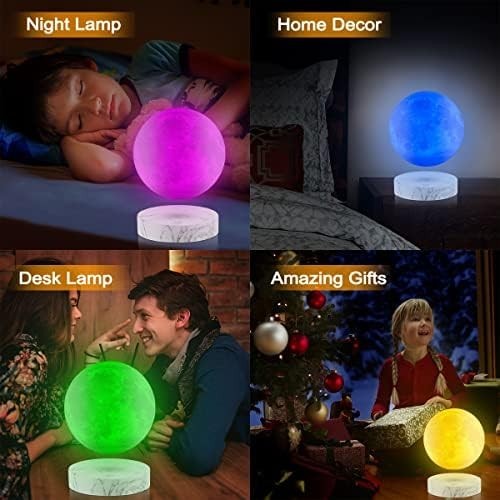 Marble Base Floating Moon Lamp 16 Color Magnetic LED Light
