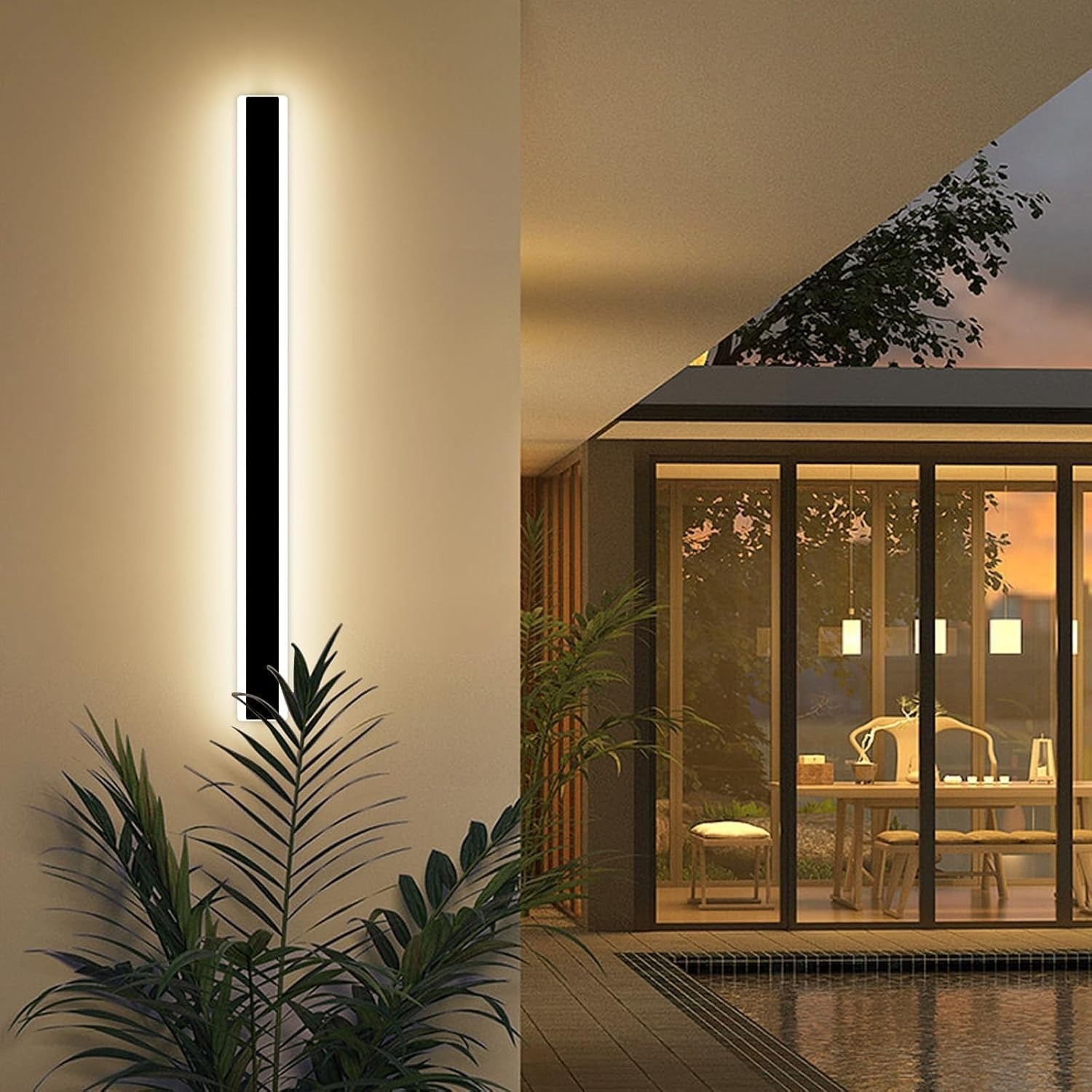 100cm LED Outdoor Wall Light Dimmable Remote IP65 Modern Exterior Lamp