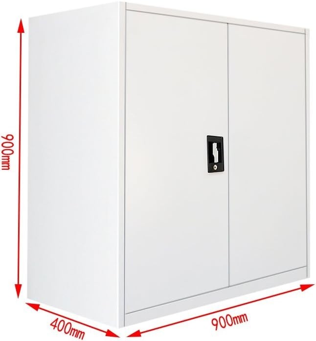 3 Tier Tall Metal Filing Cabinet Lockable Office Storage Cupboard