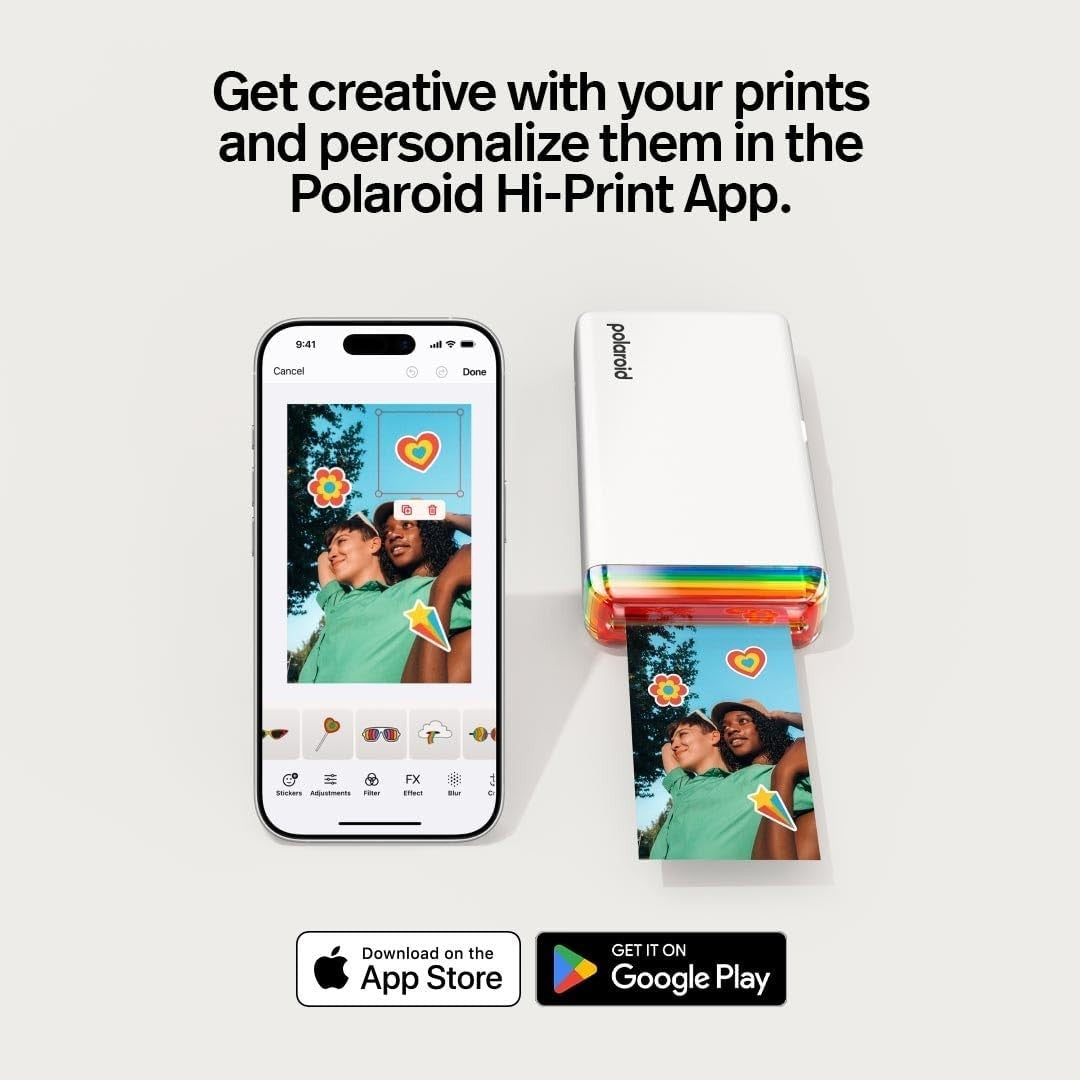 Bluetooth Pocket Photo Printer Portable 2x3 Dye Sublimation Black