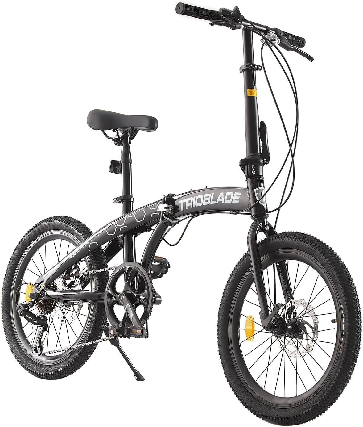 20" Folding Mountain Bike 7-Speed Disc Brake Lightweight Portable for Adults
