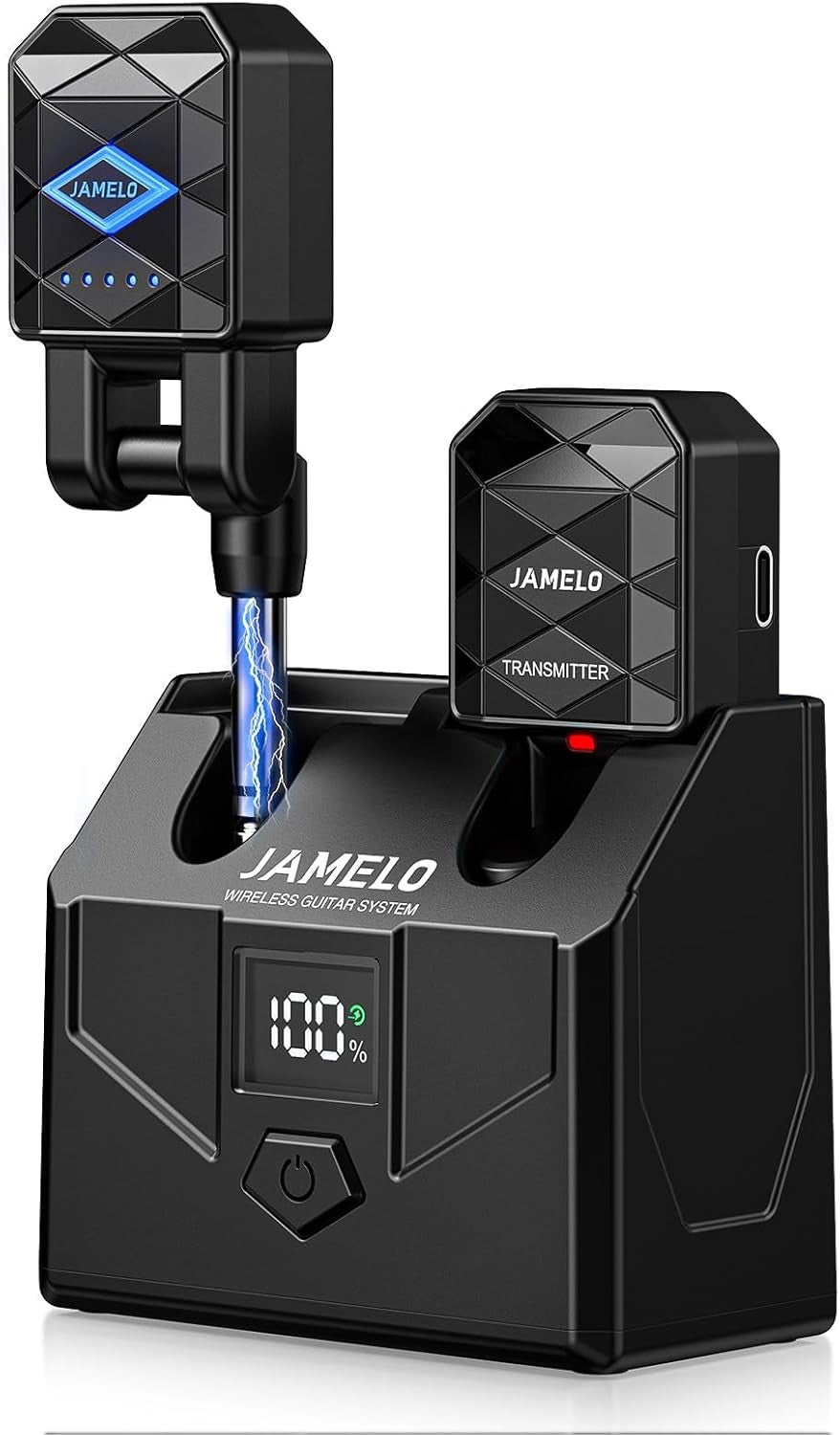 Wireless Guitar System 4 Channels 15H Playtime Rechargeable