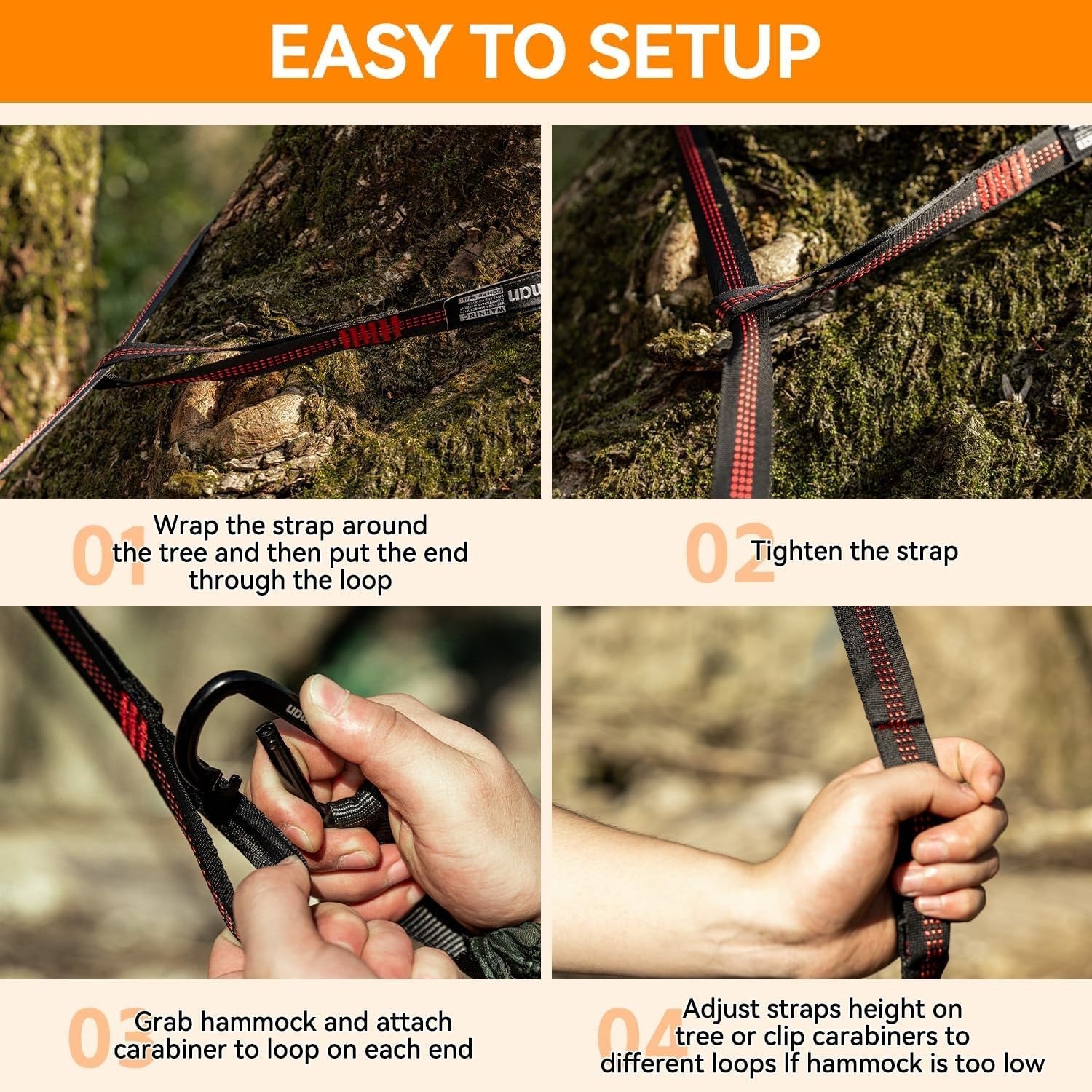 Lightweight Travel Hammock with Straps | Portable Outdoor Camping Bed
