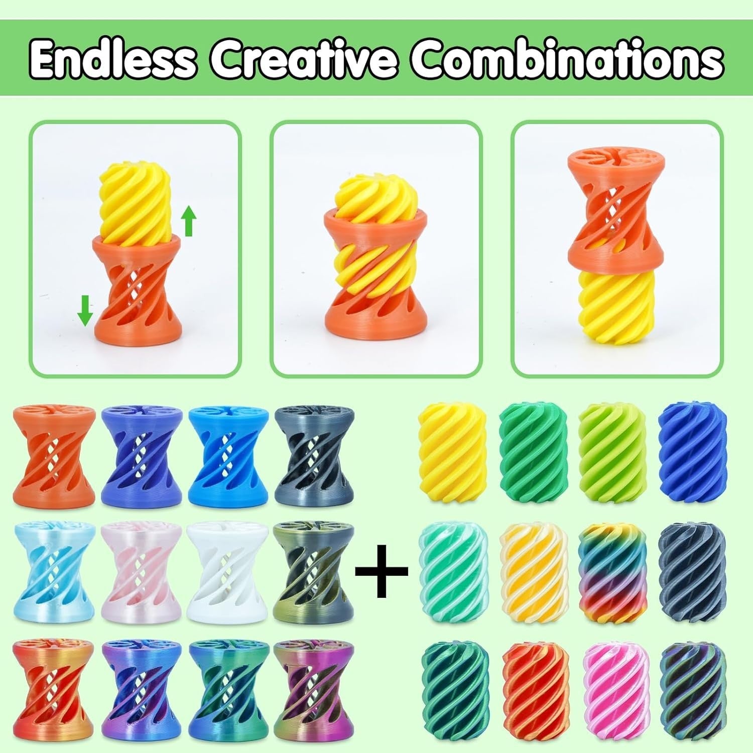 12pcs Spiral Cone Fidget Toys Optical Illusion Stress Relief Desk Set