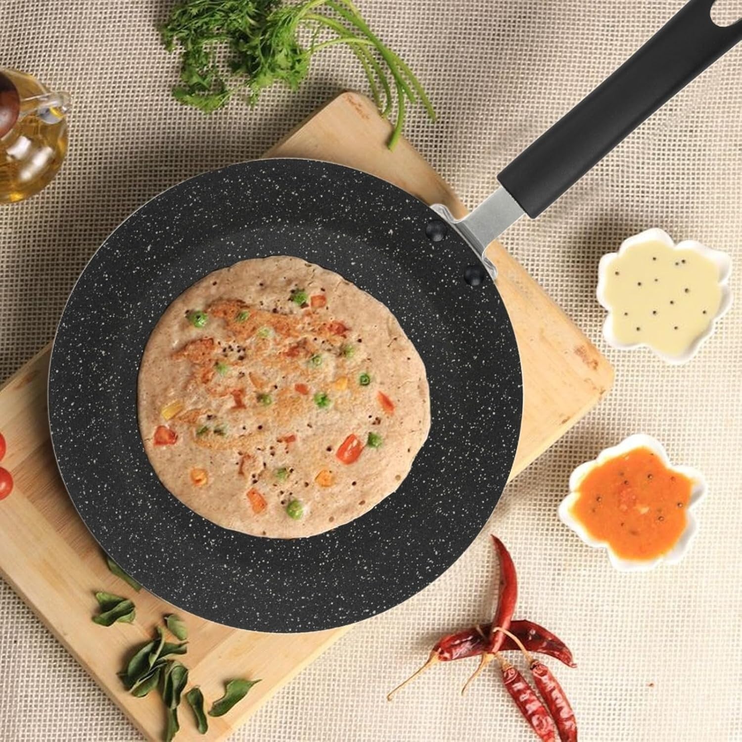 30cm Non-Stick Tawa Pan | Induction Roti Chapatti Dosa Pan Aluminium