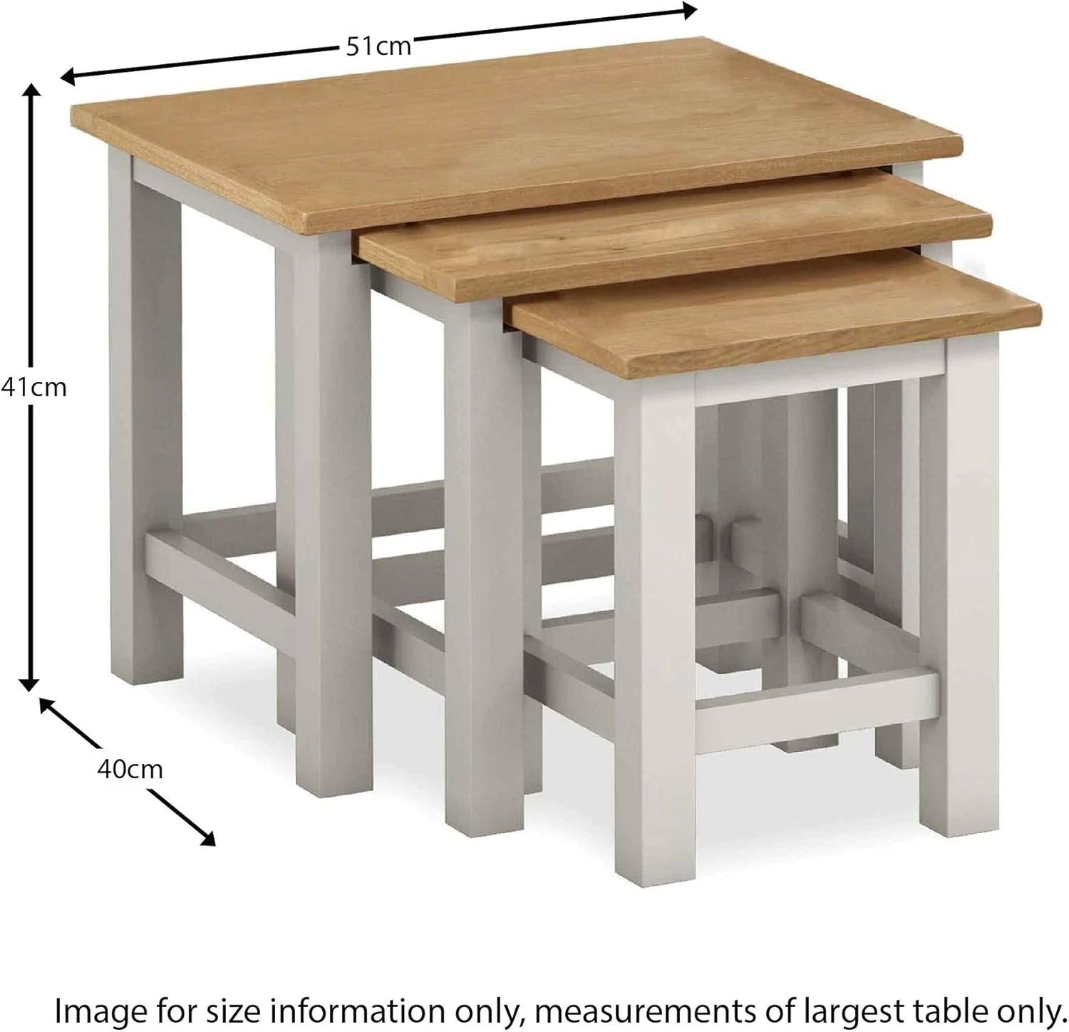 Contemporary Nesting Coffee Tables Set of 3 Stone Grey Oak Wood Living Room