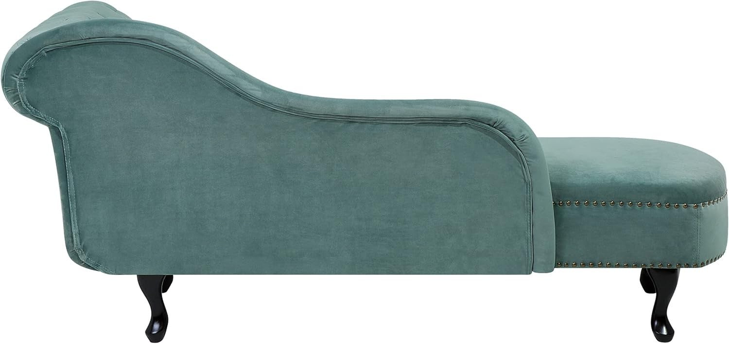 Right Hand Velvet Chaise Lounge Tufted Chesterfield Sofa Mint Green