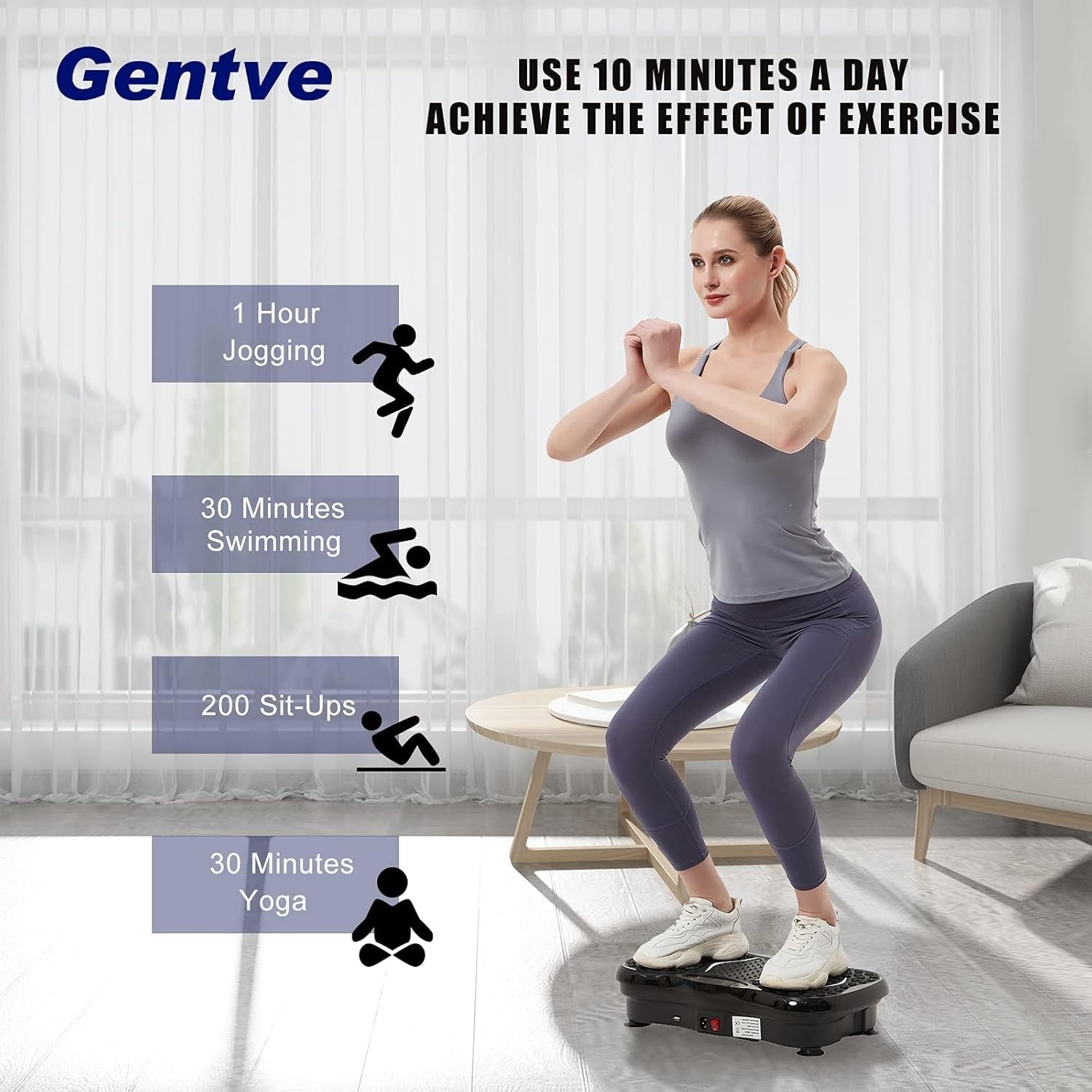Vibration Plate Exercise Machine 99 Levels Bluetooth Remote 330lb
