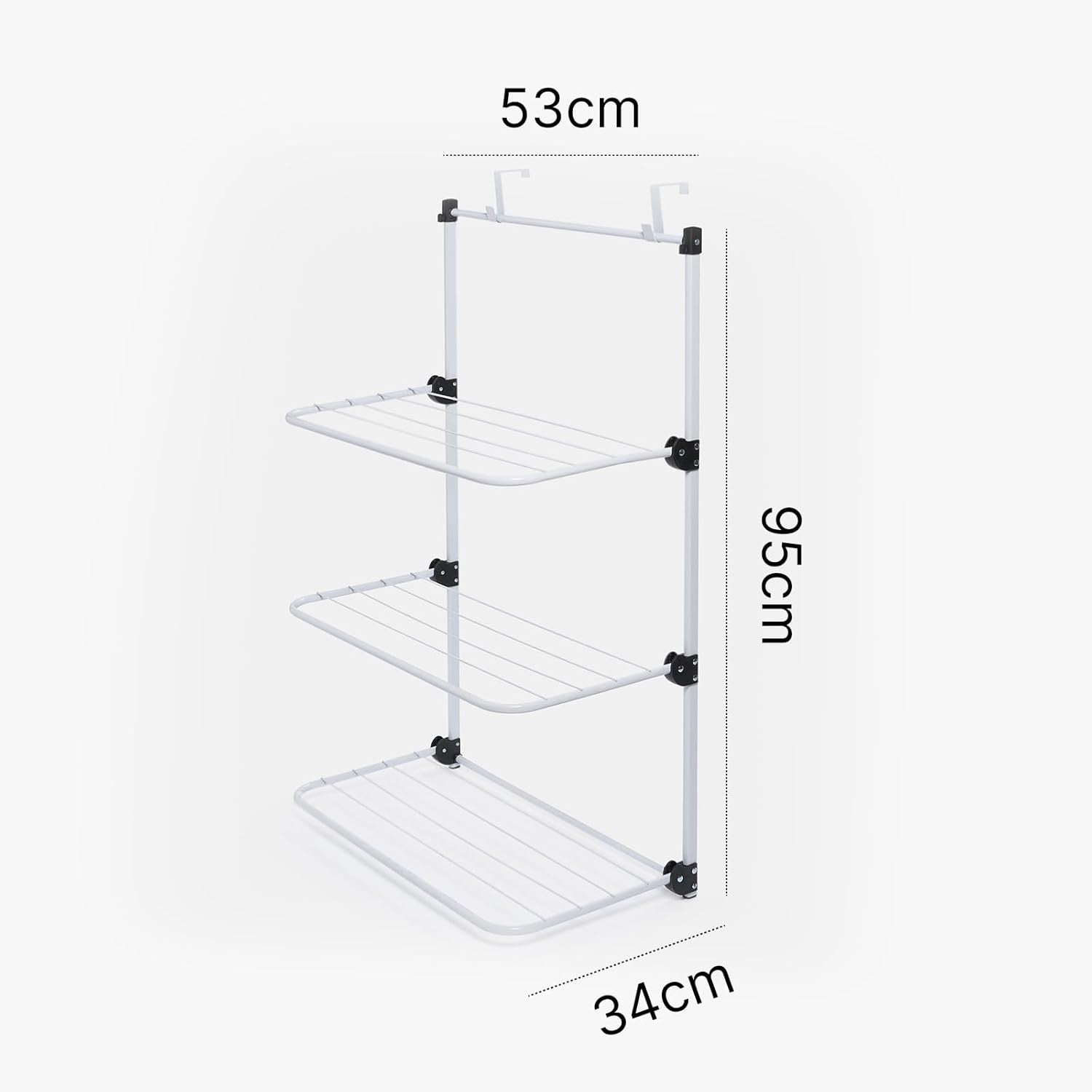 Over Door Clothes Airer Tiered Folding Drying Rack Indoor Space Saving Laundry