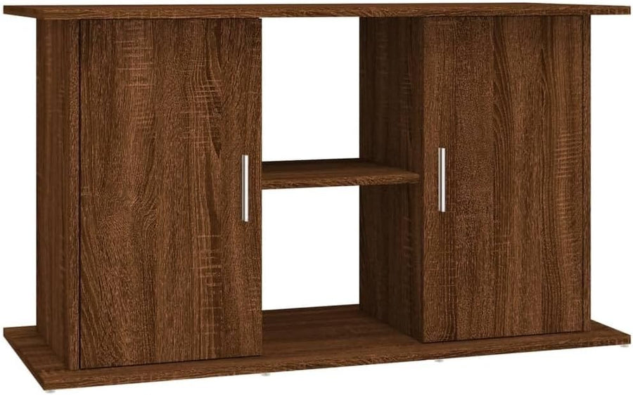 Fish Tank Cabinet Stand Brown Oak Storage Shelf Modern 121x41x58cm