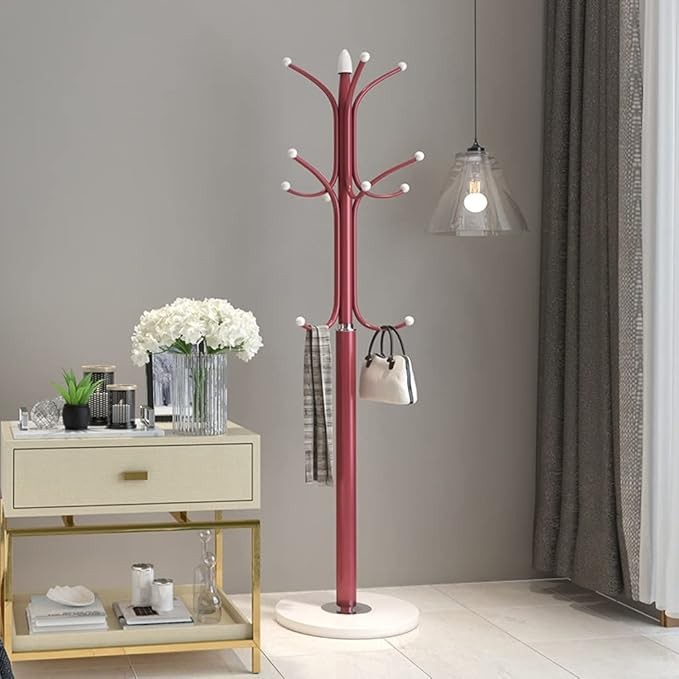 Modern Freestanding Metal Coat Rack Stand | Hallway Corner Organizer Tree