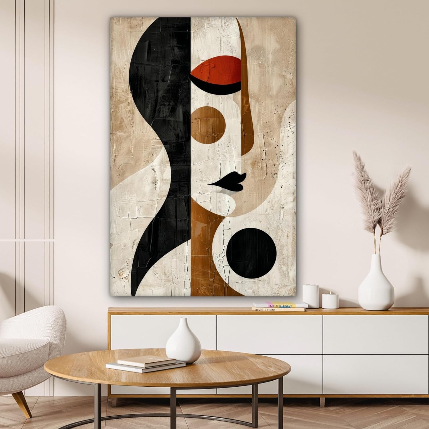 Large Abstract Woman Canvas Wall Art Modern Face Print 80x120cm Home Decor