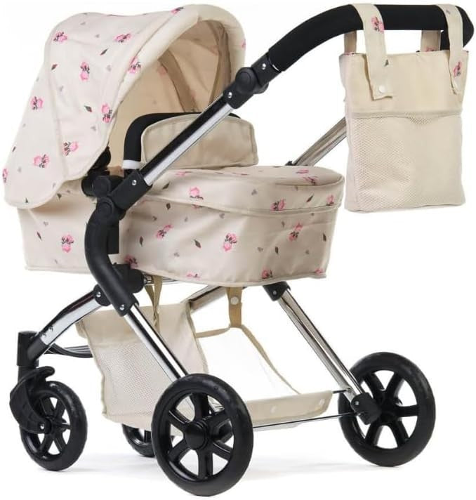 2in1 Dolls Pram Pushchair Carrycot Adjustable Handle Foldable Age 3-9
