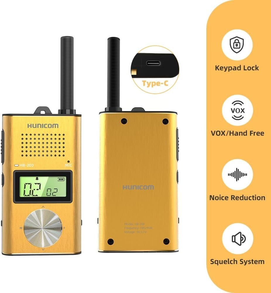 Metal Walkie Talkies Rechargeable Long Range PMR VOX 5KM 2 Pack