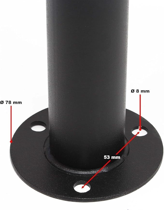 3 Door Black Pillar Letterbox Post Stand Lockable Mail System Durable Steel