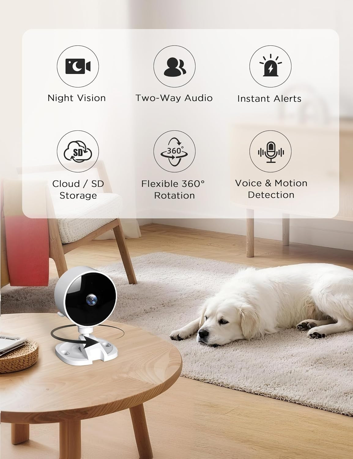 4 Pack Indoor Security Camera 1080P WiFi Pet Baby Monitor CCTV