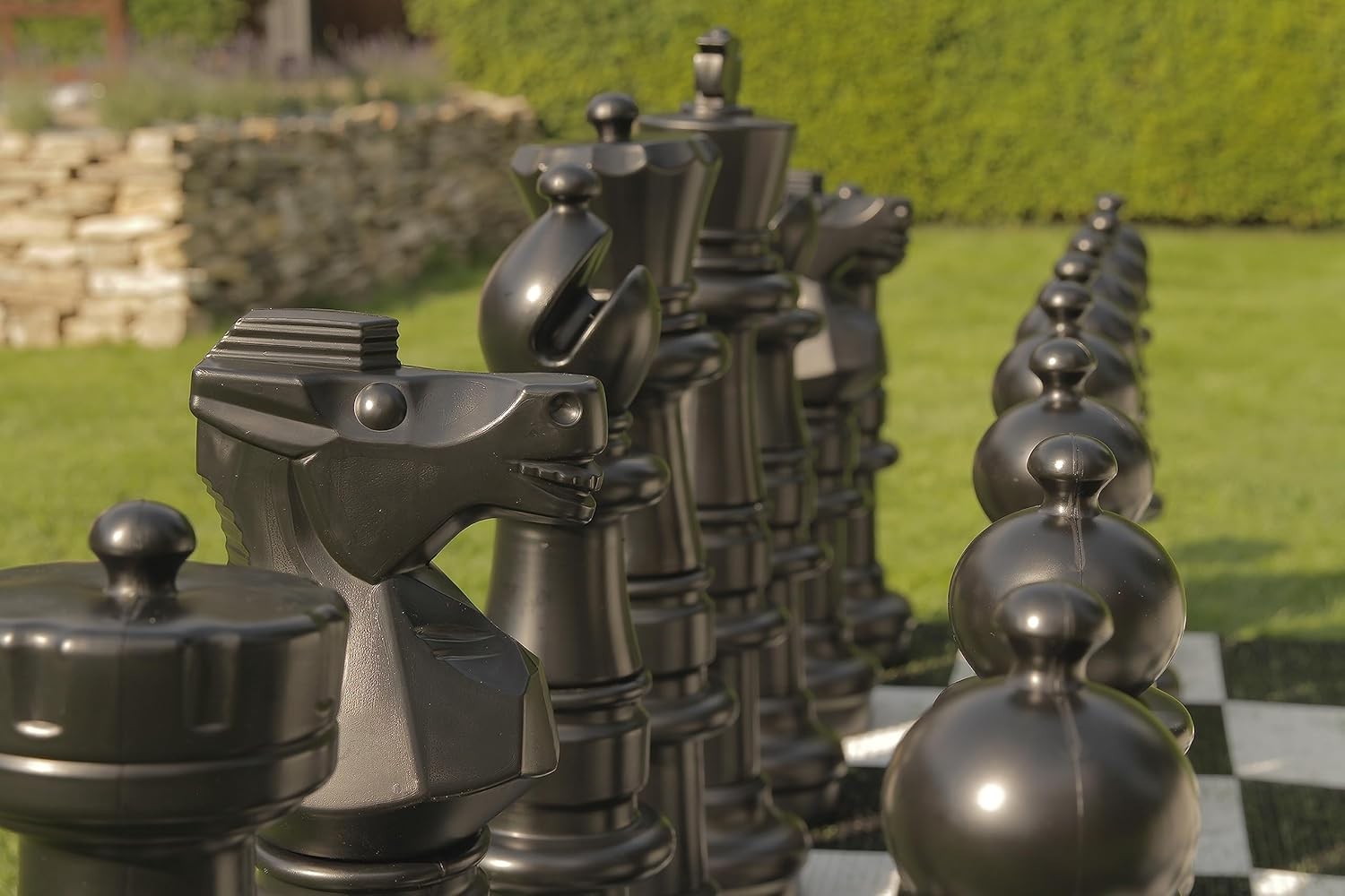 Giant 90cm Outdoor Mega Chess Set with Board Mat | UV-Treated Garden Chess