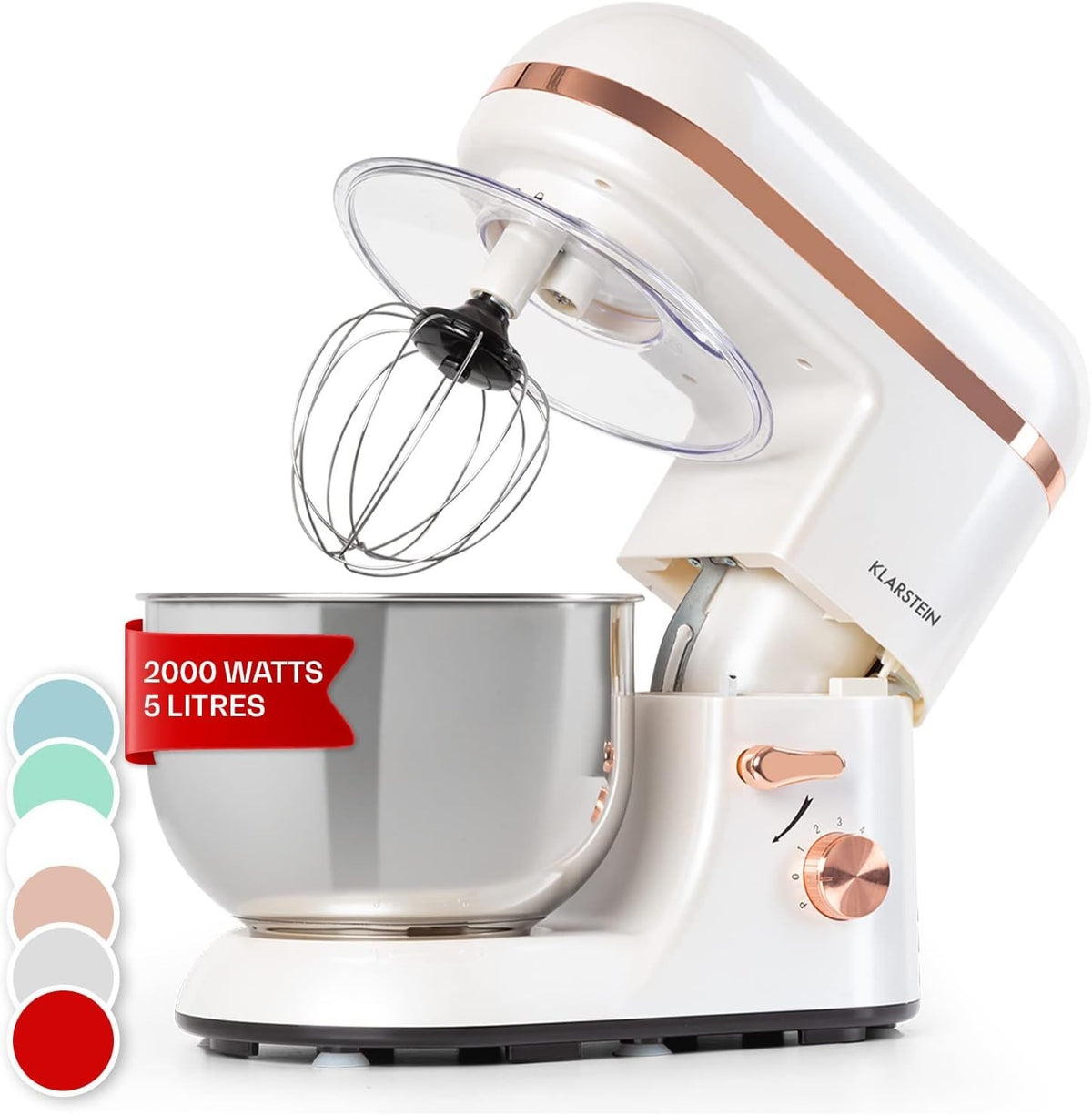 5L Stand Mixer 1800W Cake & Bread Maker 6 Speed Planetary Rotation Off-White